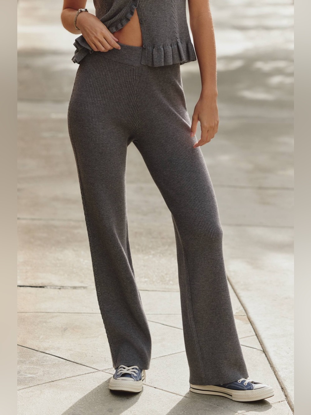 NEW SUNDAYS Nolan Knit Pants Gray Fog Sizes S & M